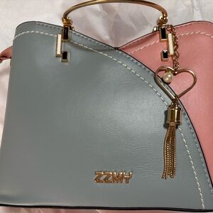Country Blue &  Pink Women's crossbody bag w/charm